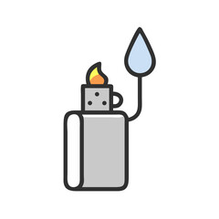 Portable Lighter with Flame Tip Icon Design