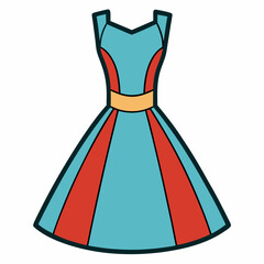 vector illustration of a red dress