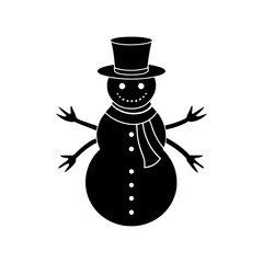 Snowman Silhouette vector illustration