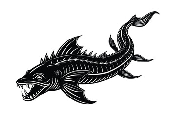 leviathan-vector-illustration-on-white-background 