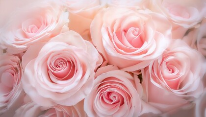 light pink roses in soft color and blur style for background sweet color roses flowers in pastel tone with blurred style for background pattern texture sweet color flower petals in soft color