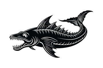leviathan-vector-illustration-on-white-background 