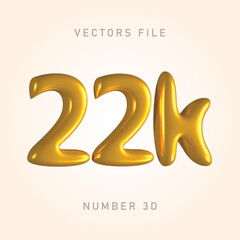 22k gold color, shiny and clean