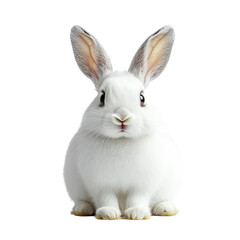 White rabbit cute bunny pet animal adorable easter bunny isolated portrait on transparent background