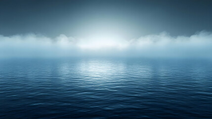 Obraz premium Moody Night Seascape with Fog and Moonlight