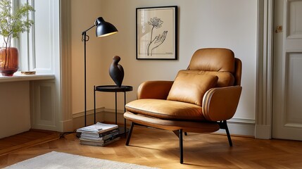 Modern armchair in a living room