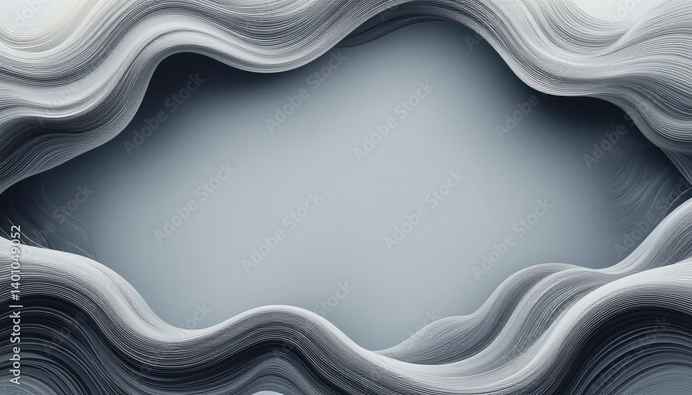 Poster abstract wave patterns digital art contemporary design minimalist aesthetic close-up view visual con
