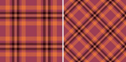 Stylish autumnal plaid patterns. Two variations of seamless textile designs in warm, earthy tones perfect for fall fashion, home decor, or website backgrounds.