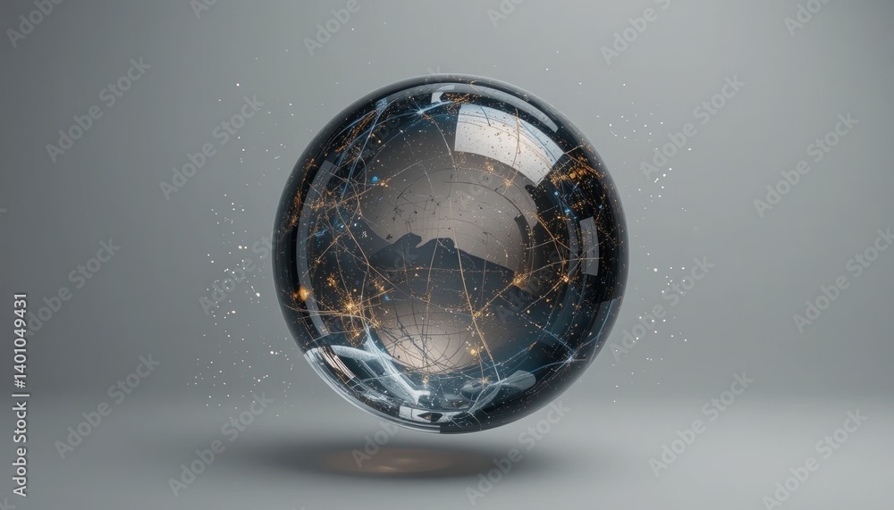 Poster dynamic global connections virtual space 3d graphic visualization futuristic environment aesthetic v