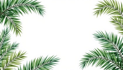 Tropical Palm Leaves Frame