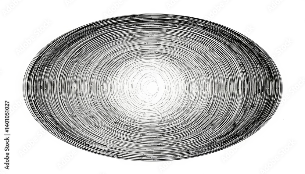 Poster dynamic circular pattern art installation urban gallery digital artwork contemporary setting abstrac