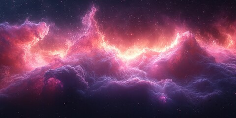 Stunning Cosmic Clouds Illuminated Vibrant