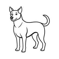 line art vector of a dog