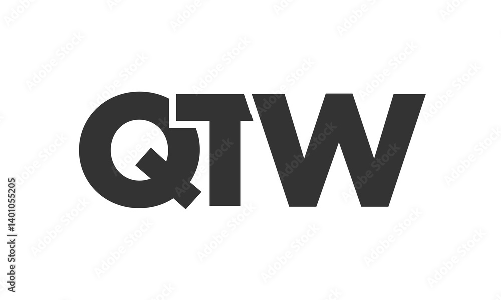 Fototapete qtw logo design template with strong and modern bold text. initial based vector logotype featuring s
