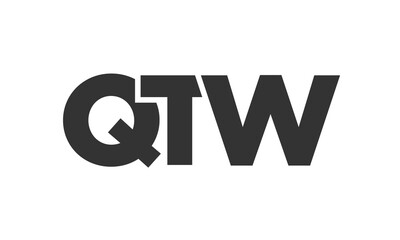 QTW logo design template with strong and modern bold text. Initial based vector logotype featuring simple and minimal typography. Trendy company identity.