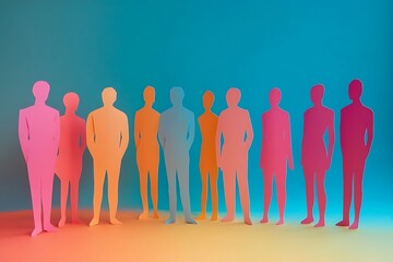 Obraz premium Diverse Teamwork Gradient Background