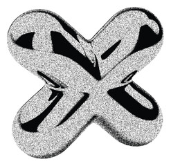 3d cross  retro photocopy stipple effect style, halftone design,geometric
