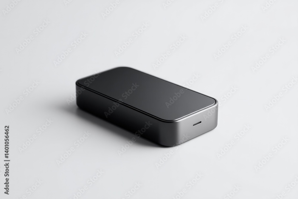 Poster minimalistic 3d model of sleek gadget with abundant copy space on clean white background