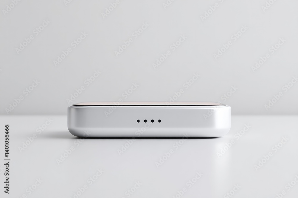Poster minimalistic 3d model of sleek gadget with abundant copy space on clean white background