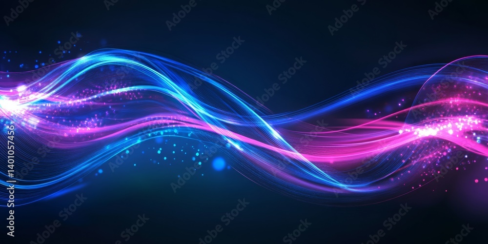 Poster an abstract and visually captivating background featuring dynamic and mesmerizing light trails in vi
