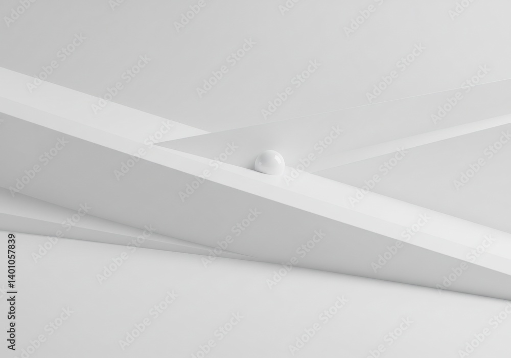 Poster an artistic and minimalist architectural abstract composition of shapes with a small sphere