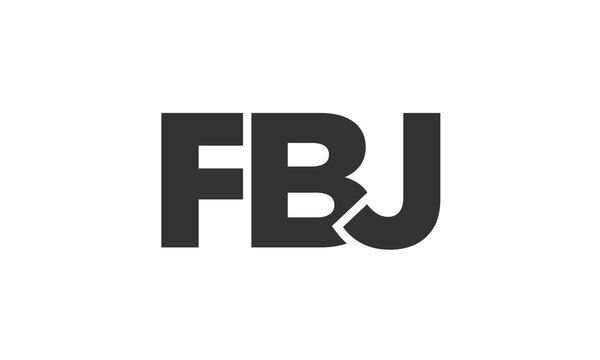 FBJ logo design template with strong and modern bold text. Initial based vector logotype featuring simple and minimal typography. Trendy company identity.