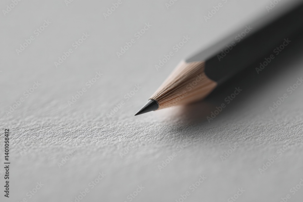 Poster single pencil and eraser lie diagonally on blank sketchpad inviting creative ideas with ample copy s