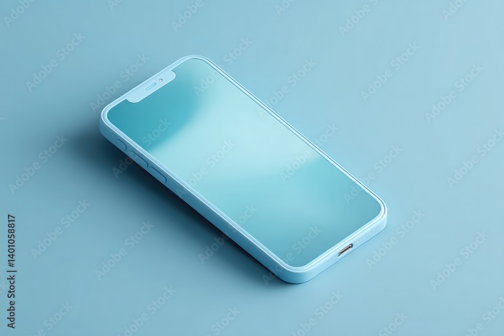 Poster sleek 3d-rendered tech gadget displayed on smooth solid color background highlighting its contours