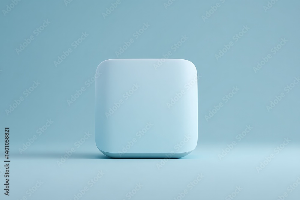 Poster sleek 3d-rendered tech gadget displayed on smooth solid color background highlighting its contours