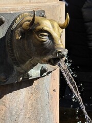 Detalle de la fuente del Torico de Teruel