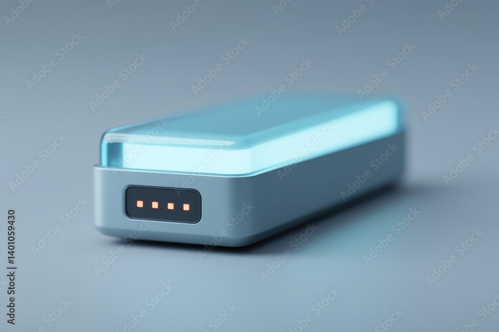 Aufkleber sleek minimalistic diagnostic device on plain white background with ample copy space