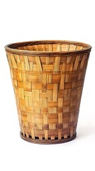 Bamboo basket hand made isolated on white background