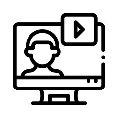 webinar line icon