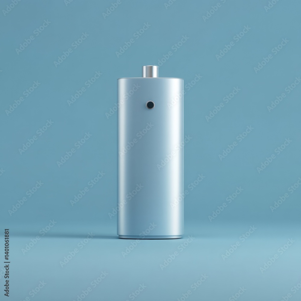 Poster capture minimalist image of single water filtration system set against plain background focus on sho