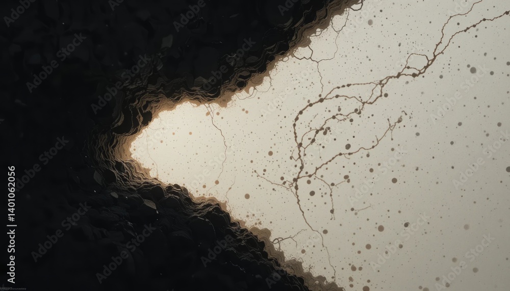 Poster dynamic flow of water and light abstract landscape artistic representation ethereal environment clos