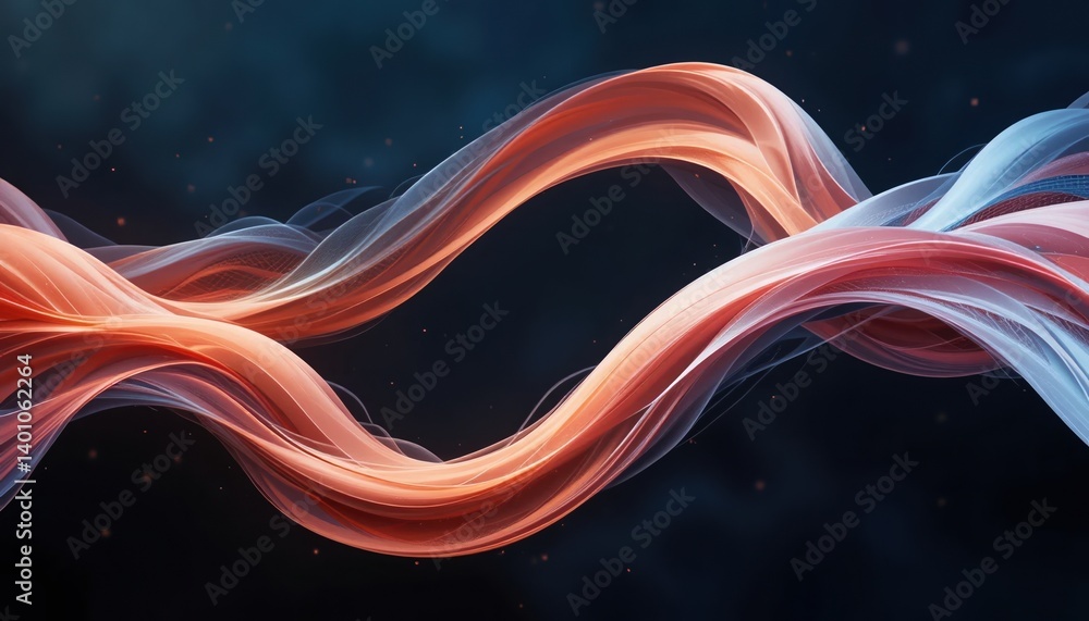 Poster dynamic flow of colorful waves abstract art digital design studio environment close-up view visual h