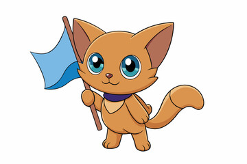 A cute cat vector art in illustration on white background