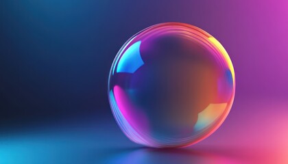 A 3D rendering of a message bubble icon with a colorful gradient, featuring a glass effect, ideal for graphic design or UI/UX applications.