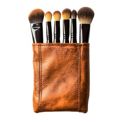 Leather Makeup Brushes on transparent background
