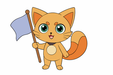 A cute cat vector art in illustration on white background