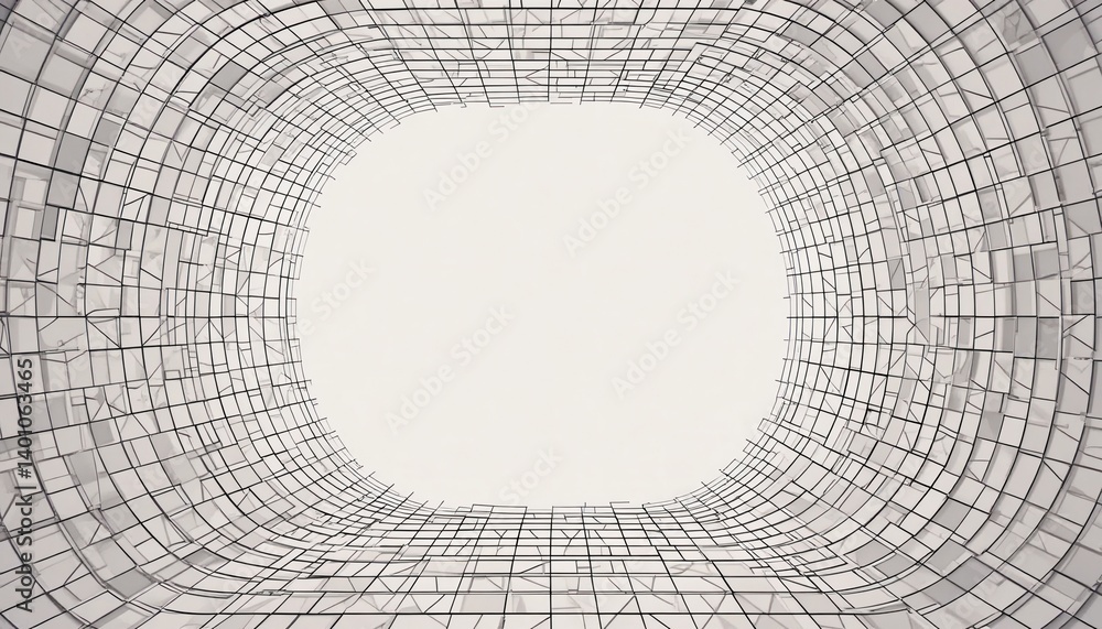 Poster architectural structure with grid design modern environment abstract viewpoint conceptual art innova