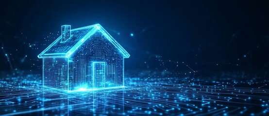 Innovative digital home model showcased at virtual reality technology expo high-tech environment 3d visualization concept