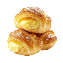 Fresh Croissants Butter on transparent background
