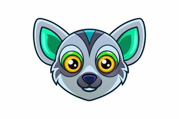 Lemur Head icon vector art in illustration on white background