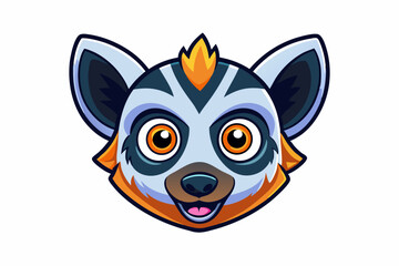 Lemur Head icon vector art in illustration on white background
