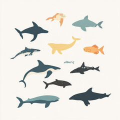 Fototapeta premium vector illustration of a shark