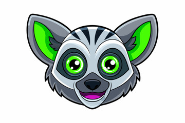 Lemur Head icon vector art in illustration on white background