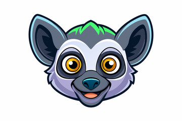 A Lemur Head icon vector art in illustration on white background