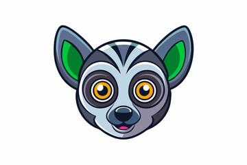 A Lemur Head icon vector art in illustration on white background