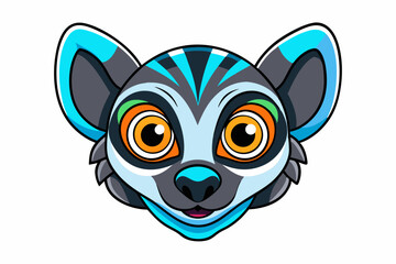 A Lemur Head icon vector art in illustration on white background